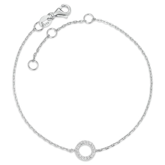 Bracciale Argento Zirconia rodiato 16-19 cm Ø7 mm