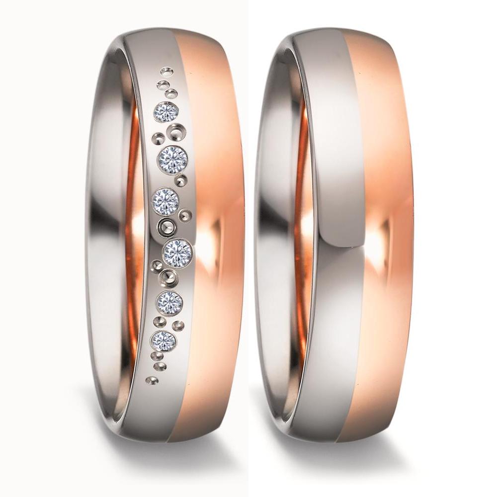 Partnerring 750/18 K Weissgold, 750/18 K Rosegold