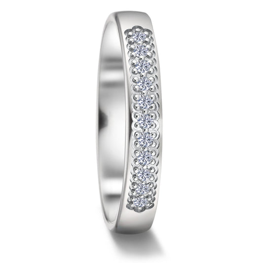 Partnerring 750/18 K Weissgold Diamant 0.11 ct, 11 Steine, tw-vsi