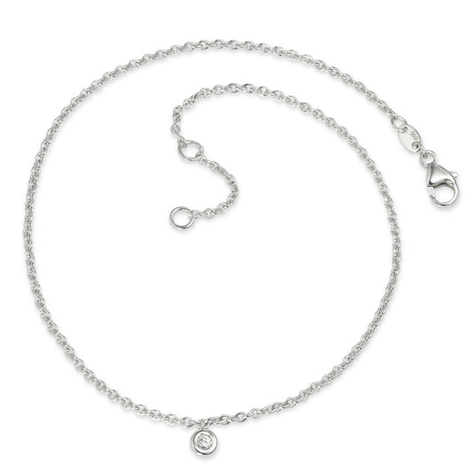 Chaînette de cheville Or blanc 18K Diamant 0.03 ct, w-si 23.5-25.5 cm