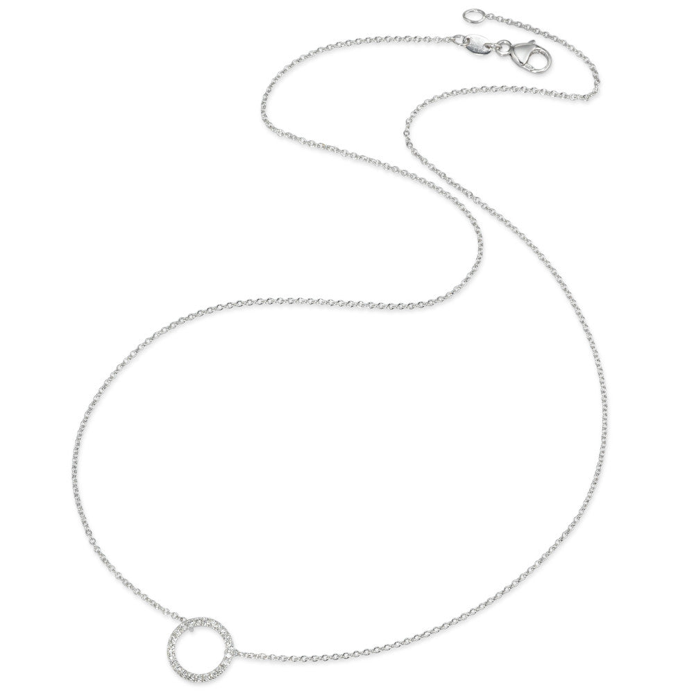 Collana Oro bianco 750/18 carati Diamante 0.115 ct, 23 pietra, w-si 42 cm Ø10 mm