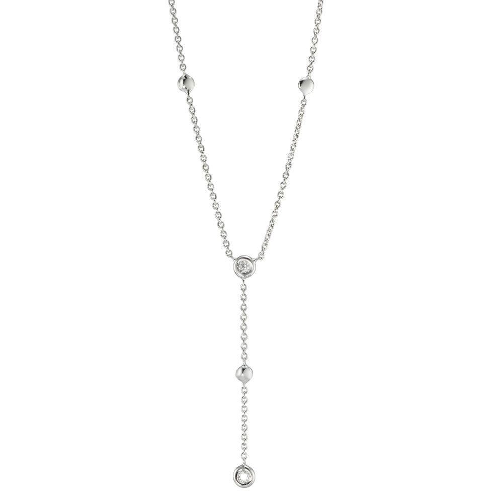 Collana Oro bianco 750/18 carati Diamante 0.06 ct, 2 pietra, w-si 42 cm