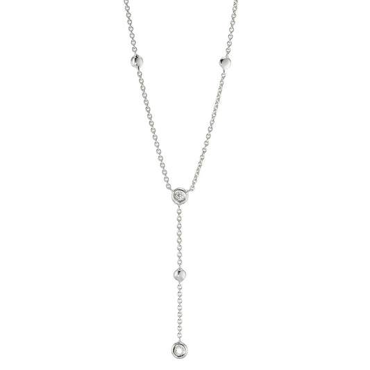 Collana Oro bianco 750/18 carati Diamante 0.06 ct, 2 pietra, w-si 42 cm