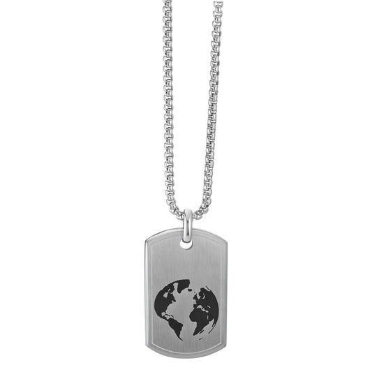 Chaînette avec pendentif Acier inoxydable Globe 50-55 cm