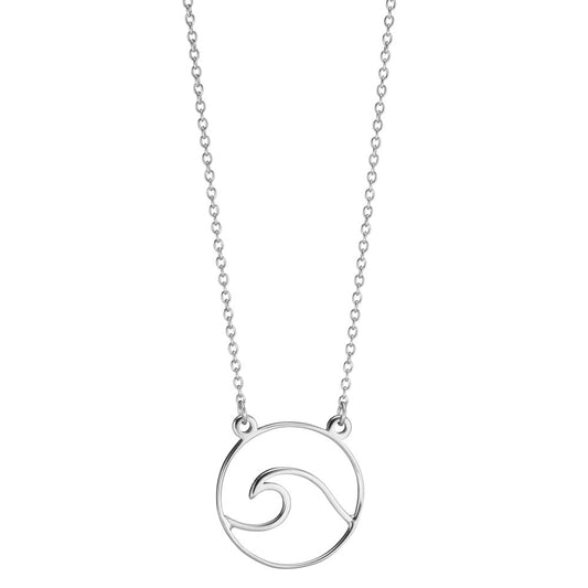 Collier Argent Rhodié Vague 40-45 cm Ø18 mm