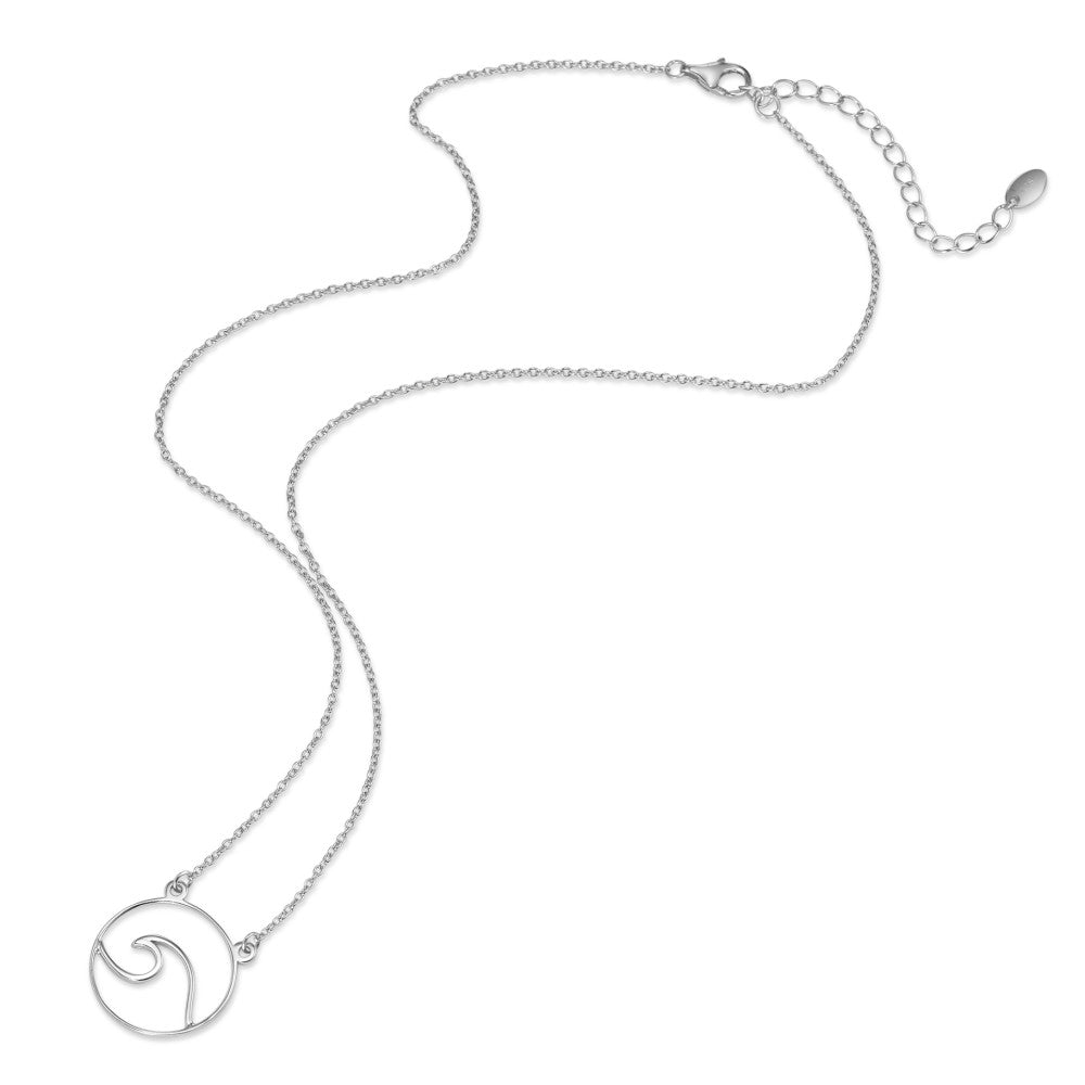 Collier Argent Rhodié Vague 40-45 cm Ø18 mm