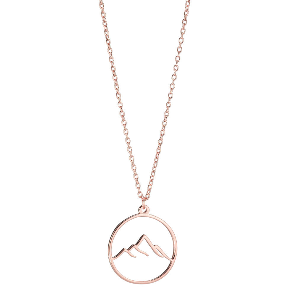 Collier Argent rosé Plaqué or Montagne 40-45 cm Ø16 mm