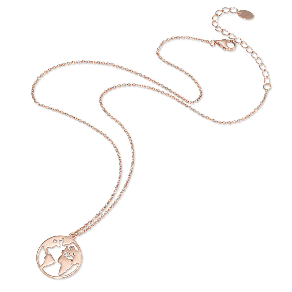 Collana Argento rosa dorato Globo 40-45 cm Ø18 mm