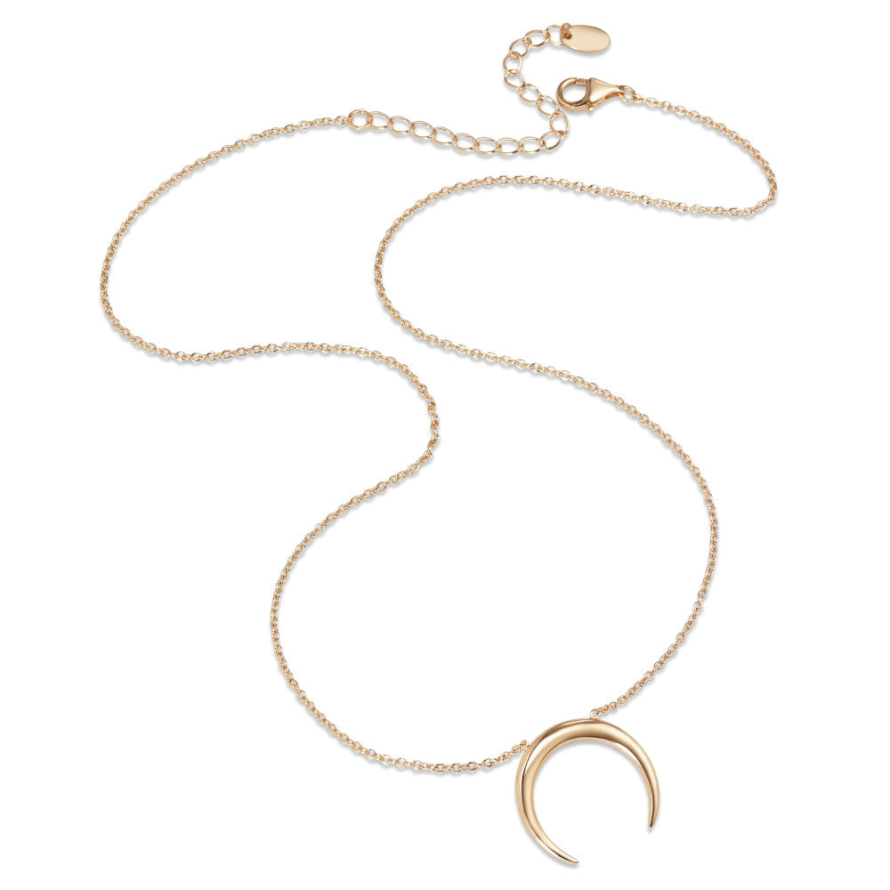 Collier Argent jaune Plaqué or Lune 40-45 cm Ø18 mm