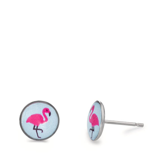 Clous d'oreilles Antiallergique Flamant Rose Ø8 mm