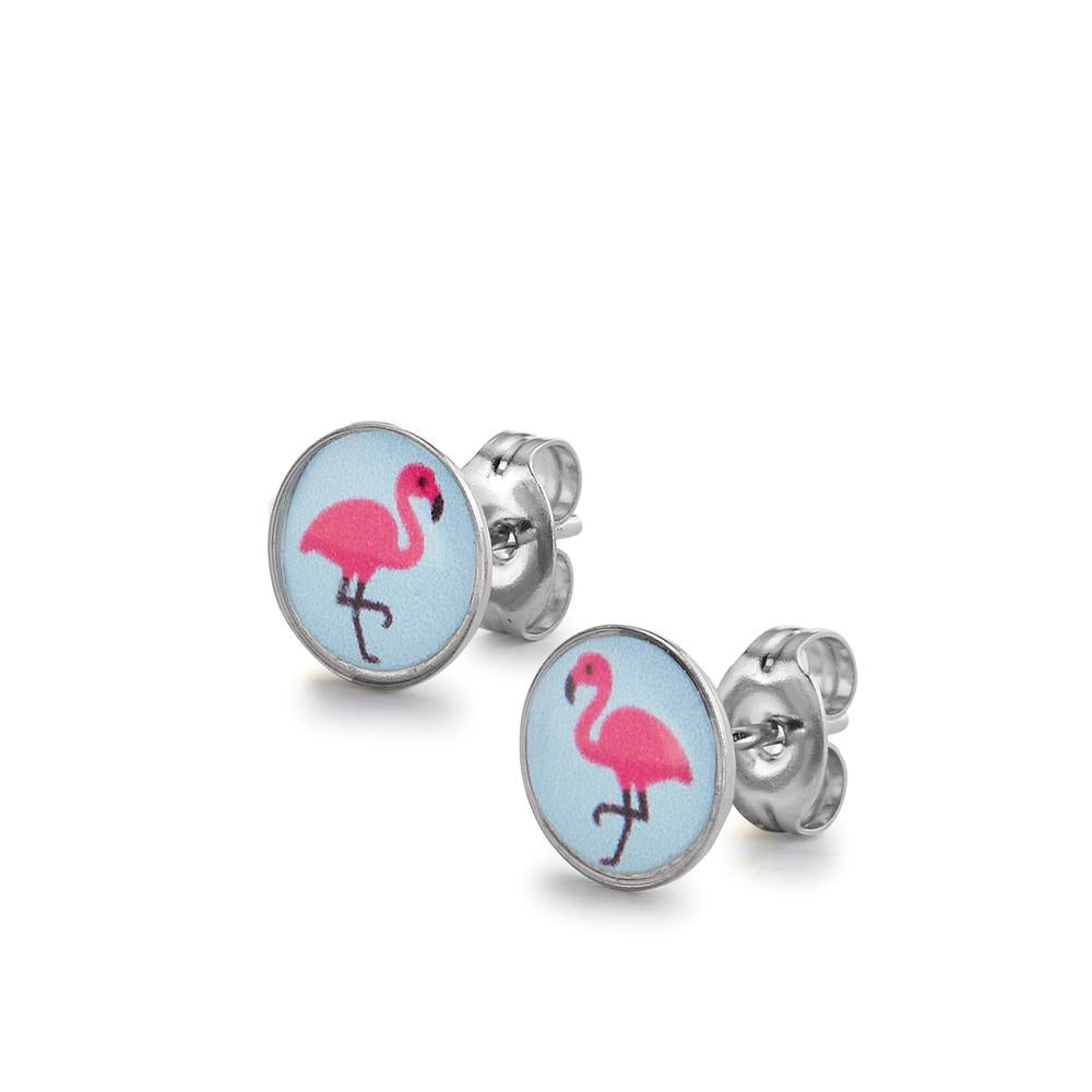 Clous d'oreilles Antiallergique Flamant Rose Ø8 mm