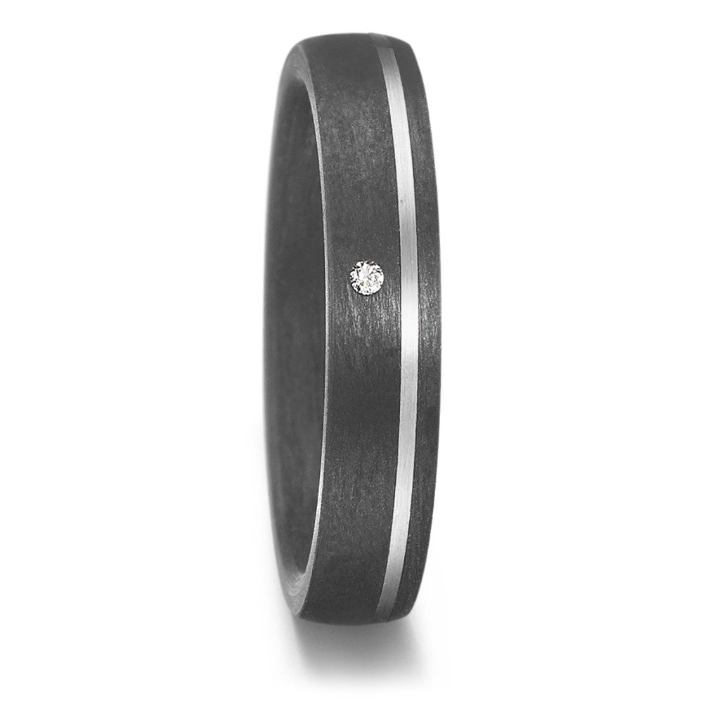 Partnerring 585/14 K Weissgold, Carbon