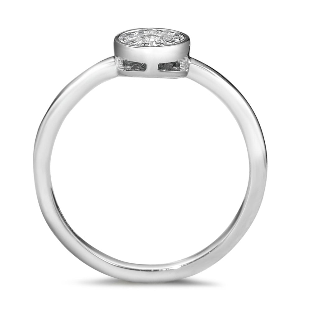 Anello solitario Oro bianco 750/18 carati Diamante 0.15 ct, 13 pietra, w-si