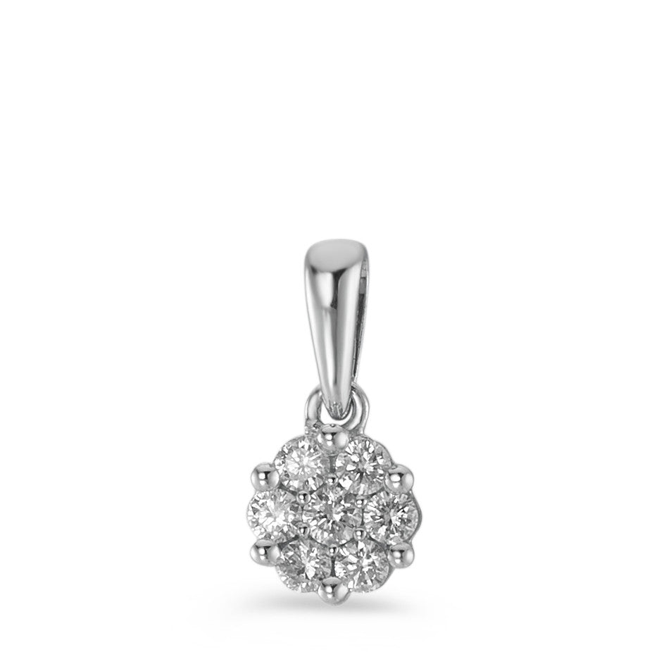 Ciondolo Oro bianco 750/18 carati Diamante 0.10 ct, 7 pietra, w-si Ø4.5 mm