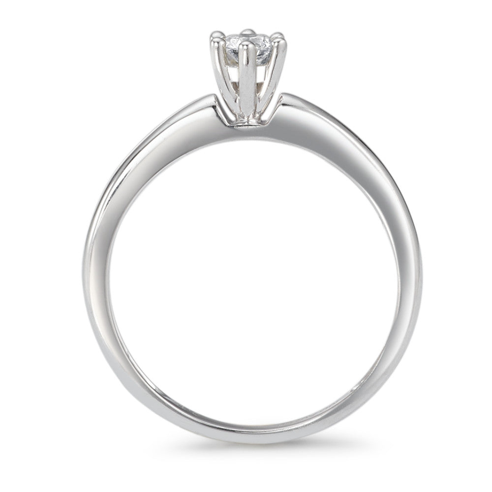 Solitär Ring 750/18 K Weissgold Diamant 0.15 ct, w-si