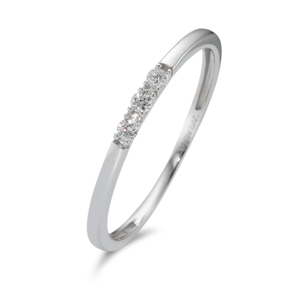 Bague d'éternité Or blanc 18K Diamant 0.05 ct, 3 Pierres, w-si