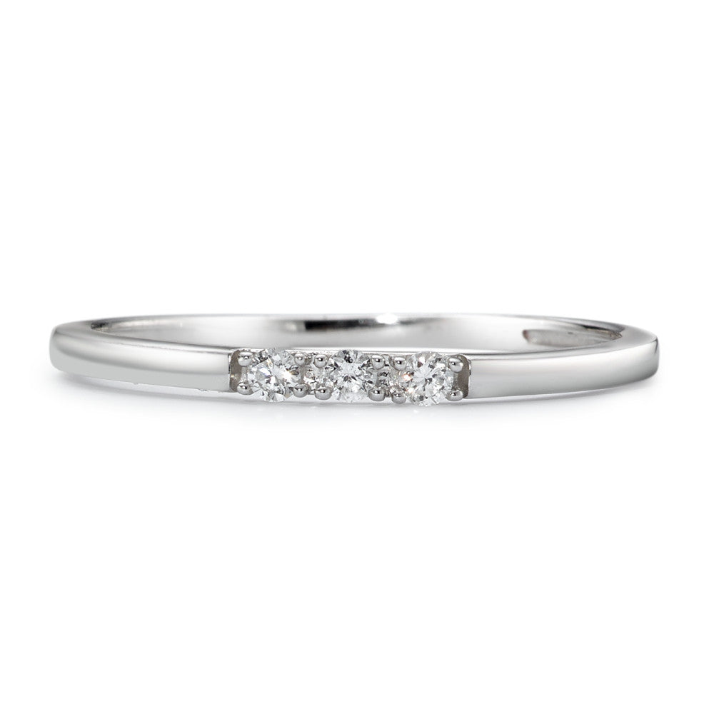 Memory Ring 750/18 K Weissgold Diamant 0.05 ct, 3 Steine, w-si