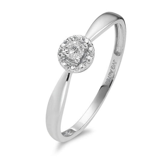 Bague solitaire Or blanc 18K Diamant 0.02 ct, w-si