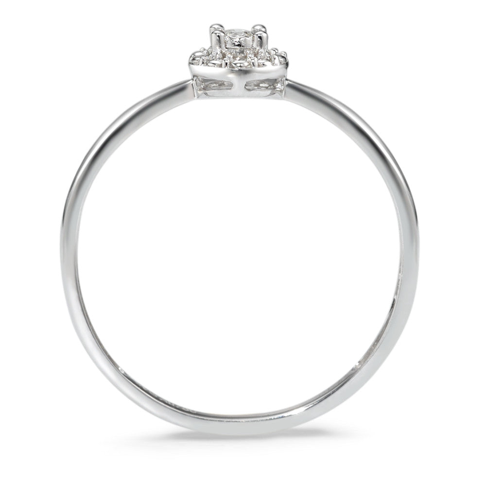 Solitär Ring 750/18 K Weissgold Diamant 0.02 ct, w-si