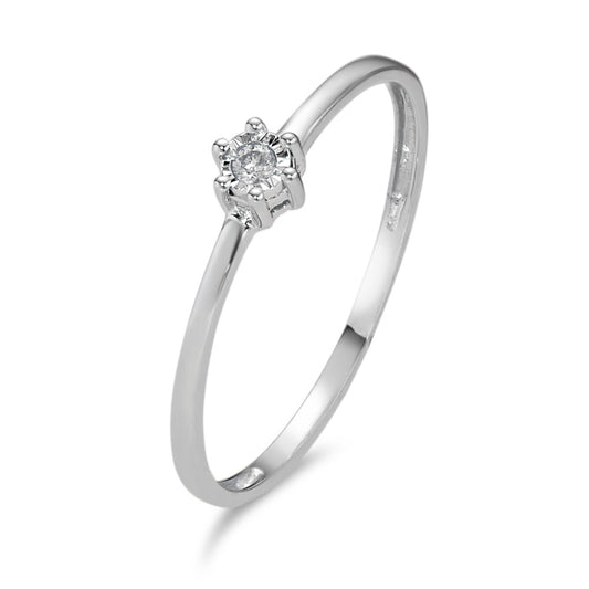 Bague solitaire Or blanc 18K Diamant 0.02 ct, w-si