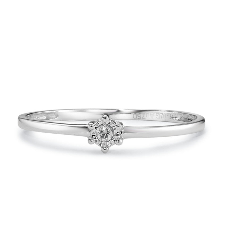 Bague solitaire Or blanc 18K Diamant 0.02 ct, w-si