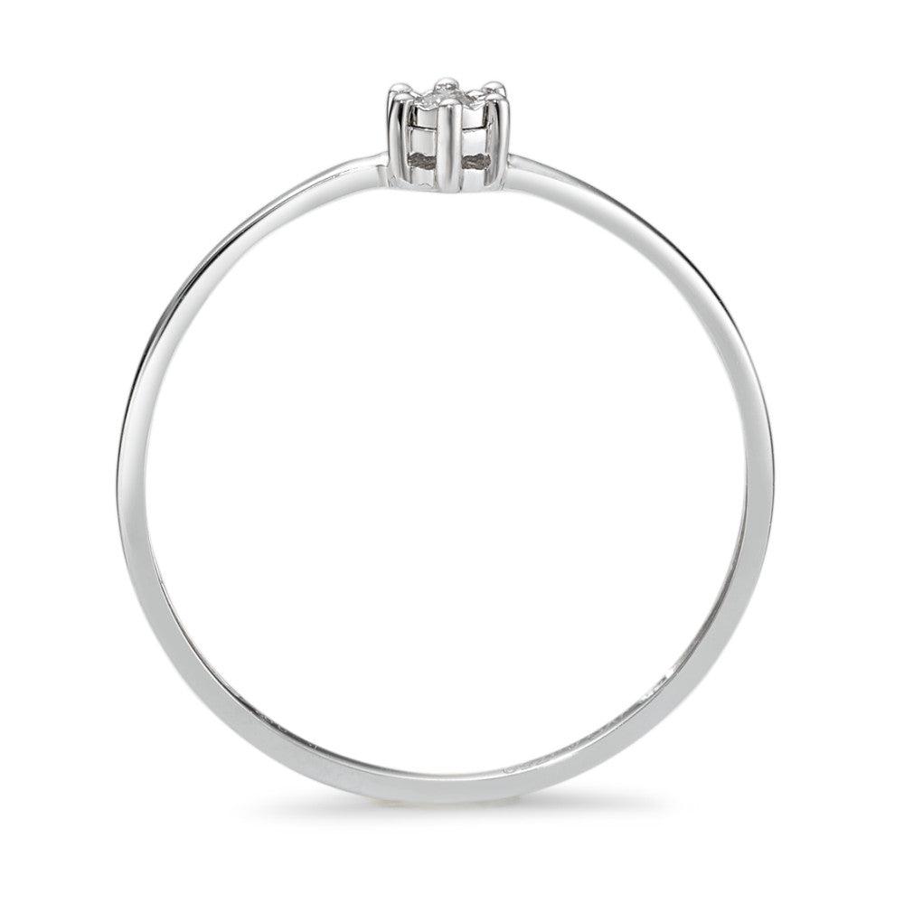 Bague solitaire Or blanc 18K Diamant 0.02 ct, w-si