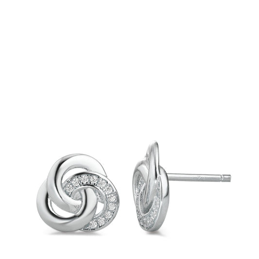 Clous d'oreilles Argent Zircone 22 Pierres Rhodié Ø10 mm