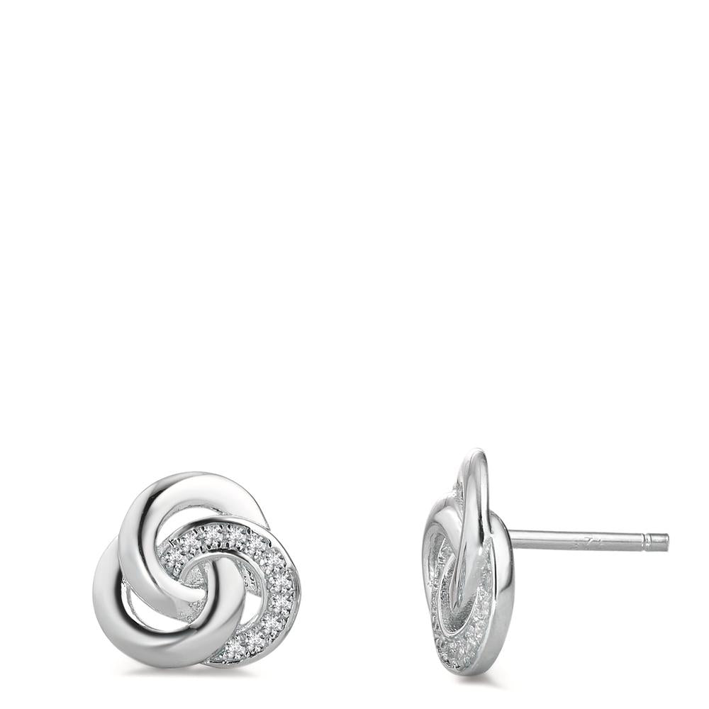 Clous d'oreilles Argent Zircone 22 Pierres Rhodié Ø10 mm