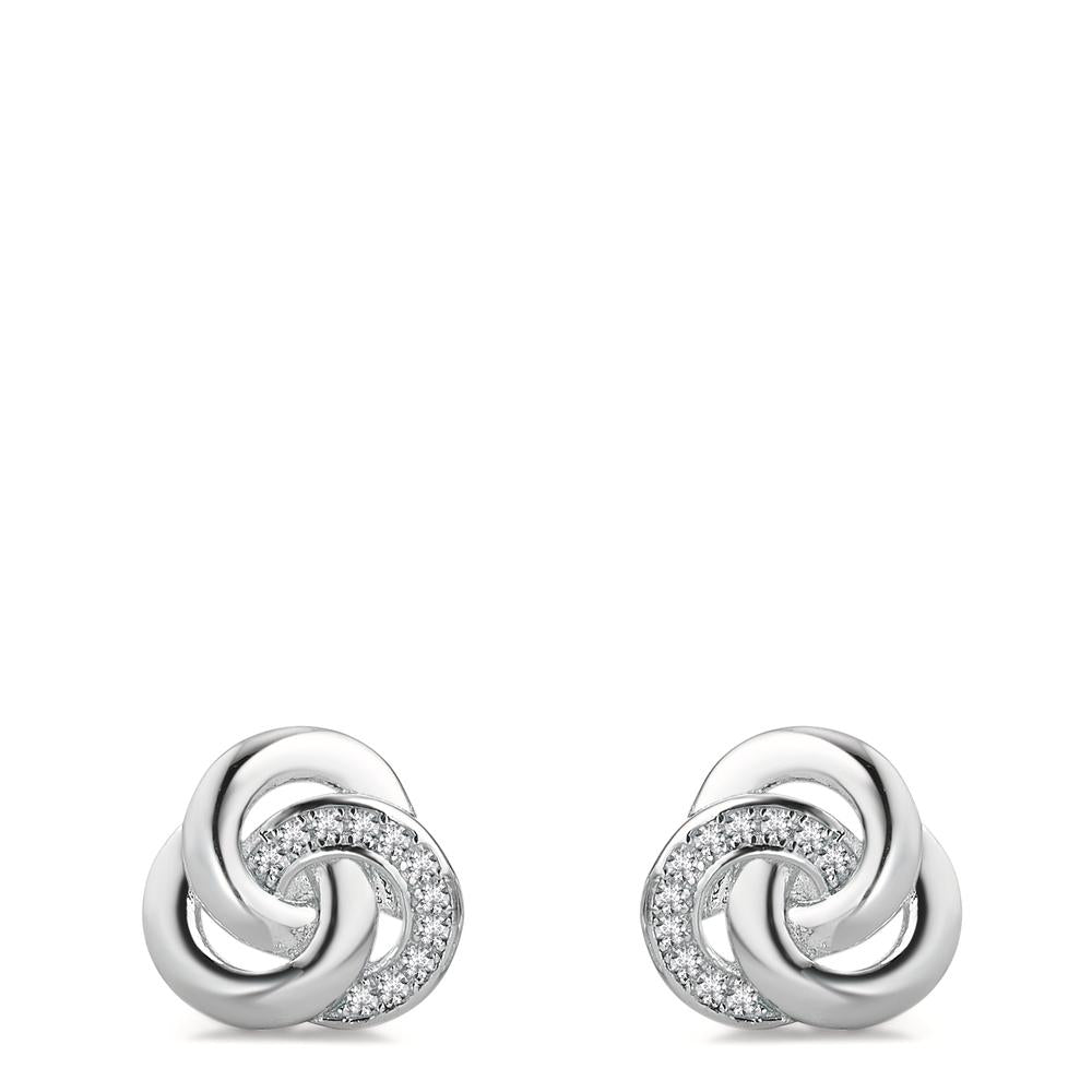 Clous d'oreilles Argent Zircone 22 Pierres Rhodié Ø10 mm