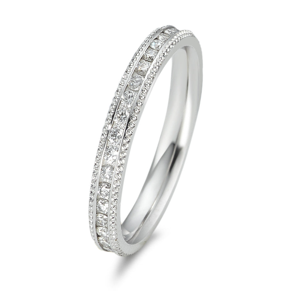 Bague d'éternité Or blanc 18K Diamant 0.532 ct, 38 Pierres, w-si