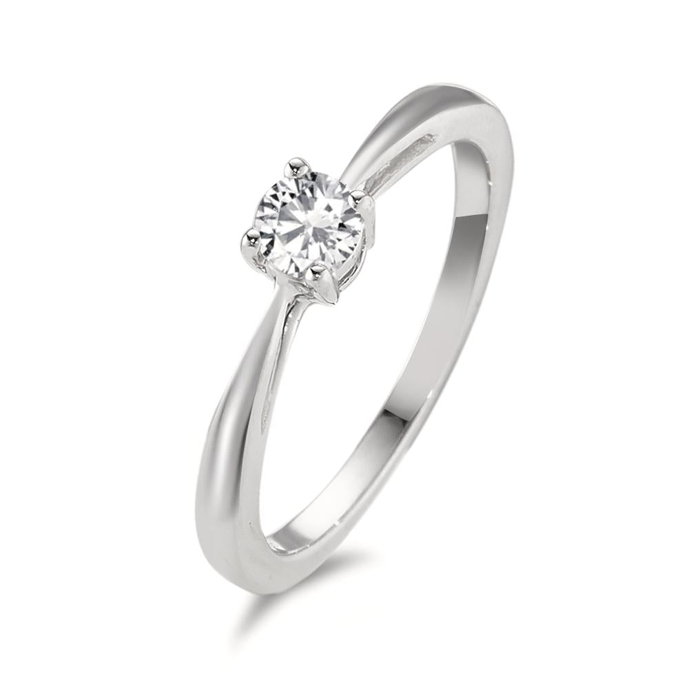 Bague solitaire Or blanc 18K Diamant 0.25 ct, w-si