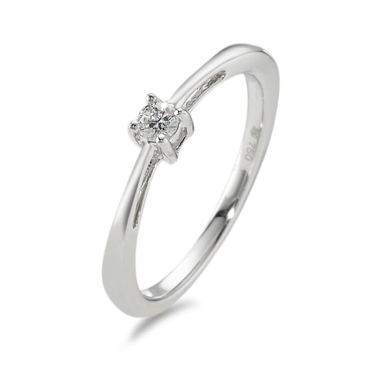 Bague solitaire Or blanc 18K Diamant 0.10 ct, w-si