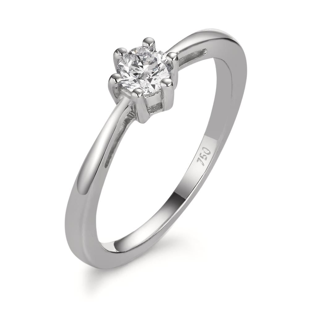 Bague solitaire Or blanc 18K Diamant 0.25 ct, w-si