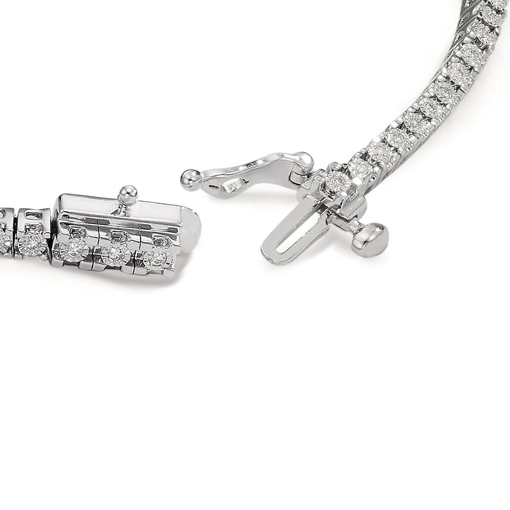 Bracelet Or blanc 18K Diamant 0.47 ct, 76 Pierres, w-si 18 cm