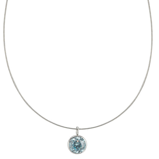 Collier Edelstahl Zirkonia aqua