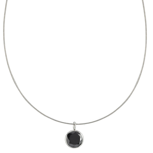 Collana Acciaio inossidabile Zirconia nero 42 cm