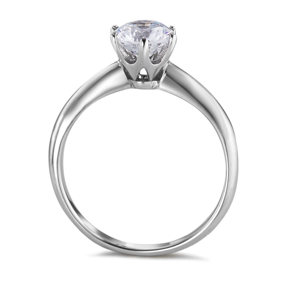 Bague solitaire Cobalt Zircone blanc