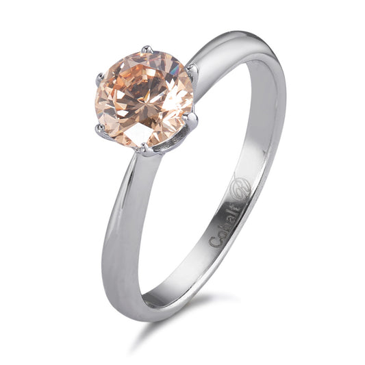 Bague solitaire Cobalt Zircone champagne