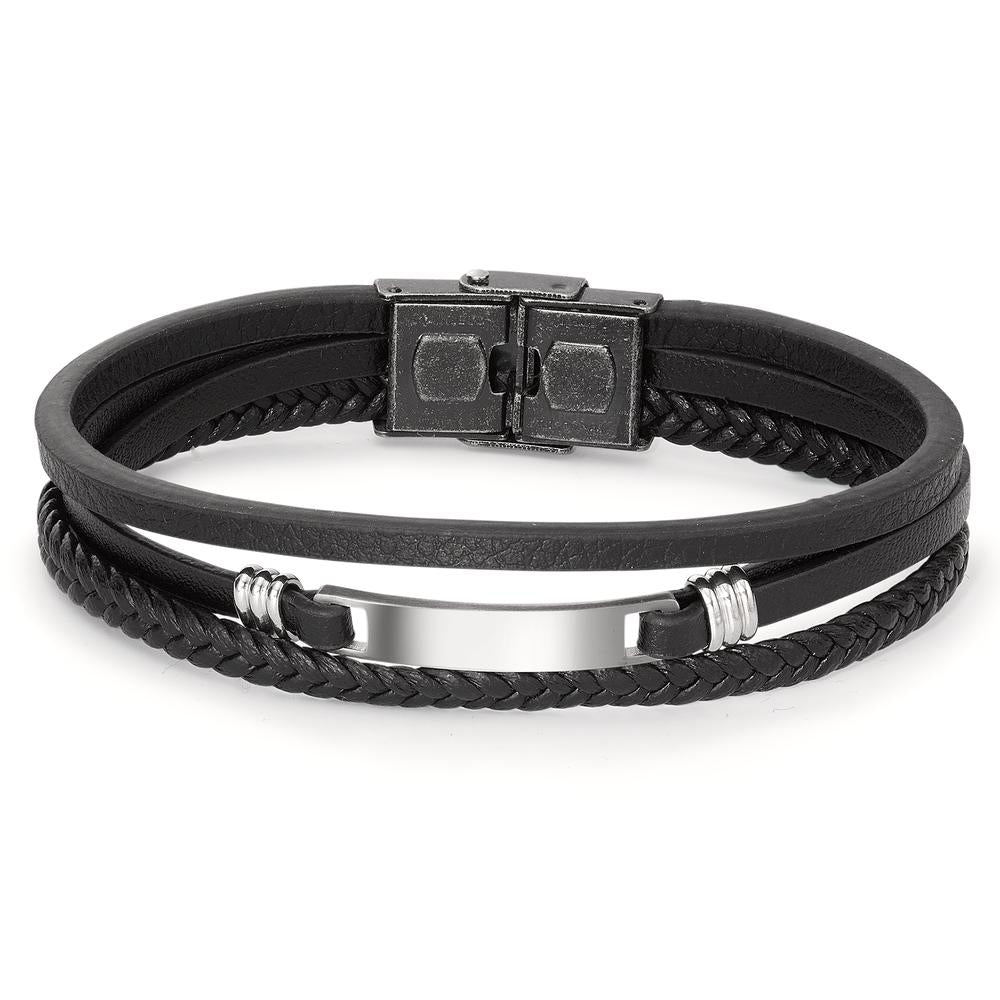 Bracelet Cuir, Acier inoxydable 21 cm