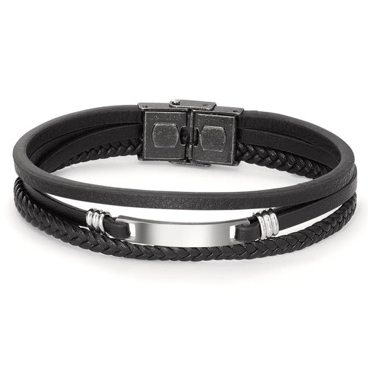 Bracciale Pelle, Acciaio inossidabile 21 cm