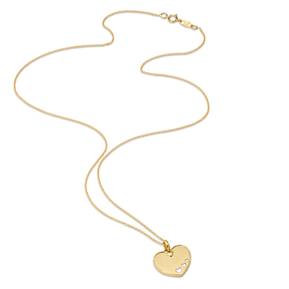 Collier Or jaune 18K nacre Coeur 42 cm Ø15 mm