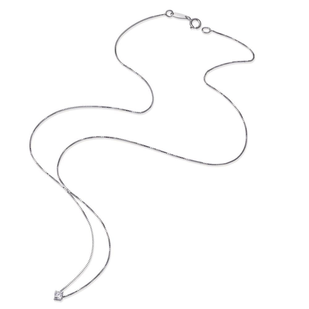 Collana Oro bianco 750/18 carati Zirconia 42 cm Ø3 mm