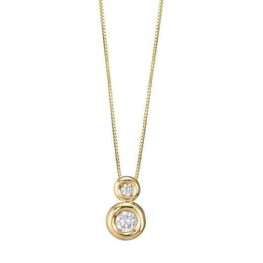 Collier 750/18 K Gelbgold Zirkonia 2 Steine