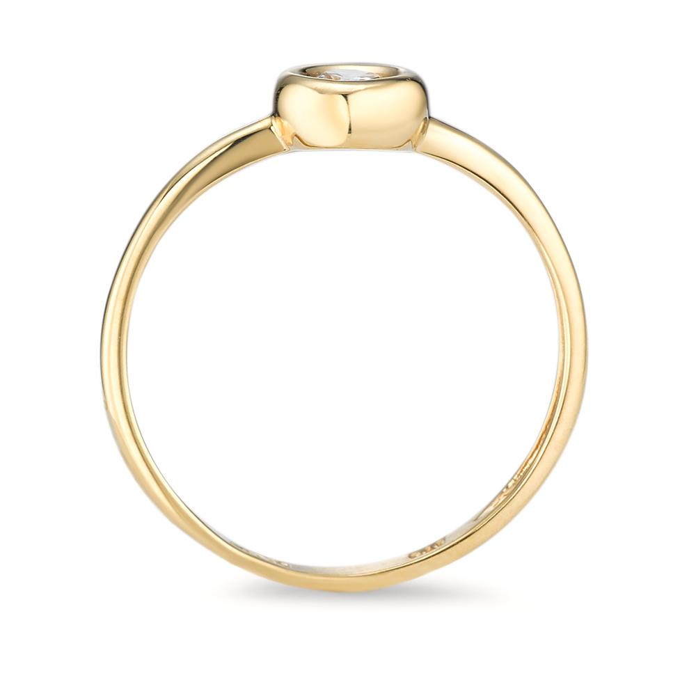 Solitär Ring 750/18 K Gelbgold Zirkonia