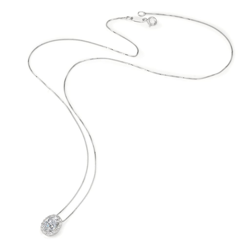 Collier Or blanc 18K Zircone 42 cm