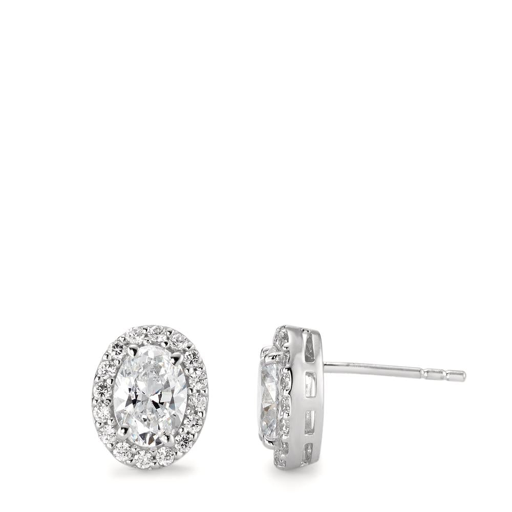 Clous d'oreilles Or blanc 18K Zircone