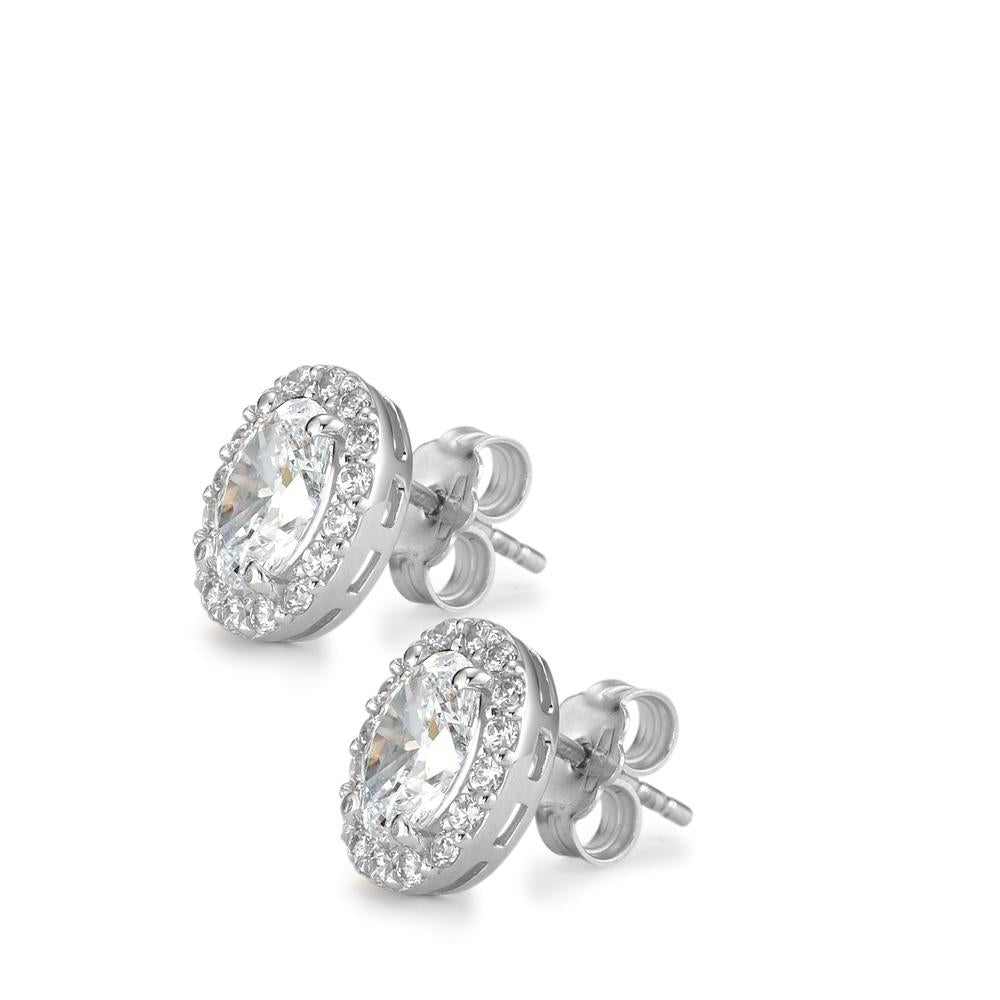 Clous d'oreilles Or blanc 18K Zircone