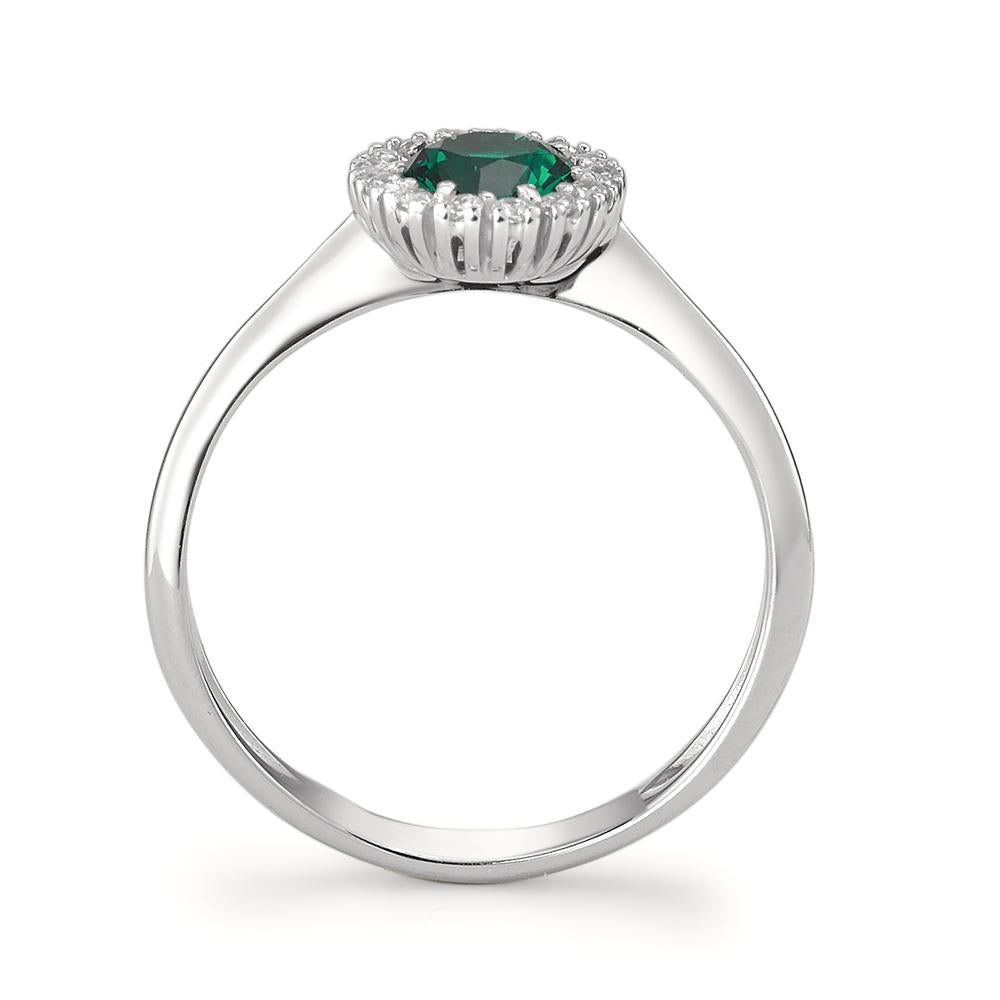 Anello Oro bianco 750/18 carati Zirconia verde Ø7.5 mm