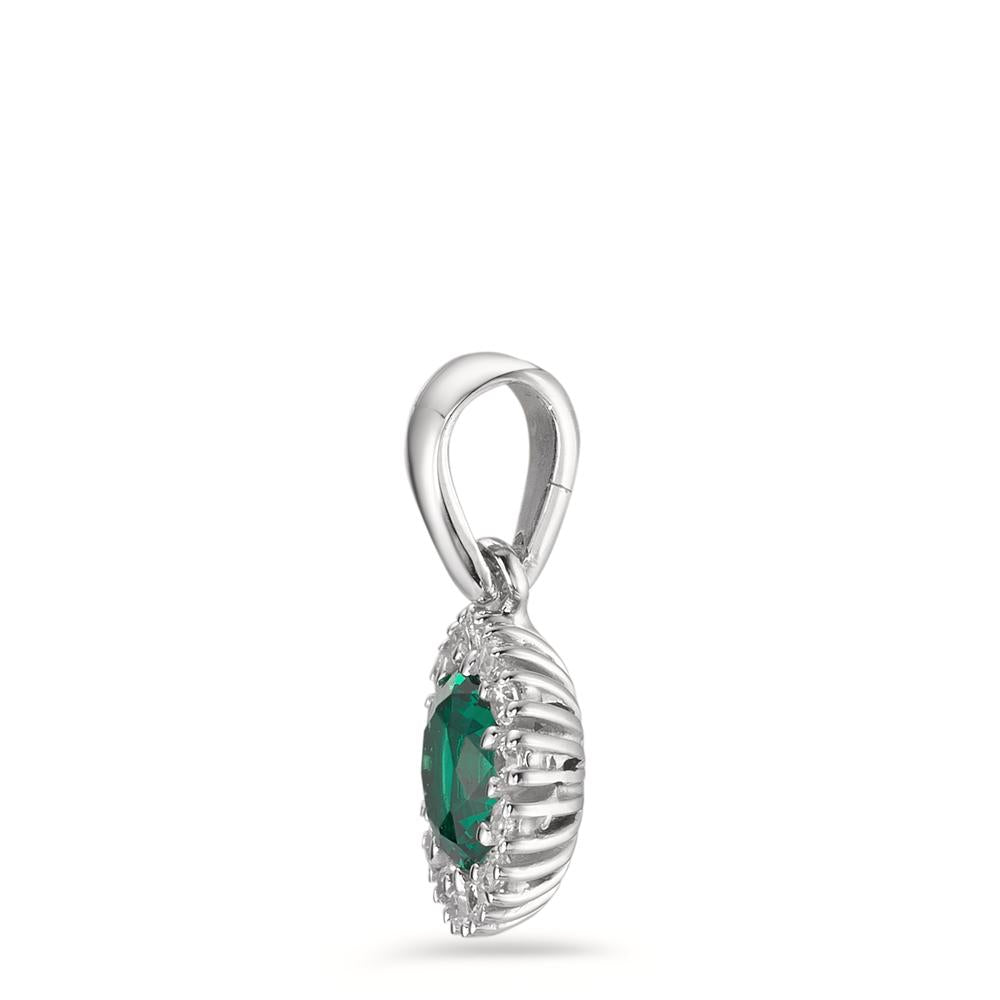 Ciondolo Oro bianco 750/18 carati Zirconia verde Ø7.5 mm