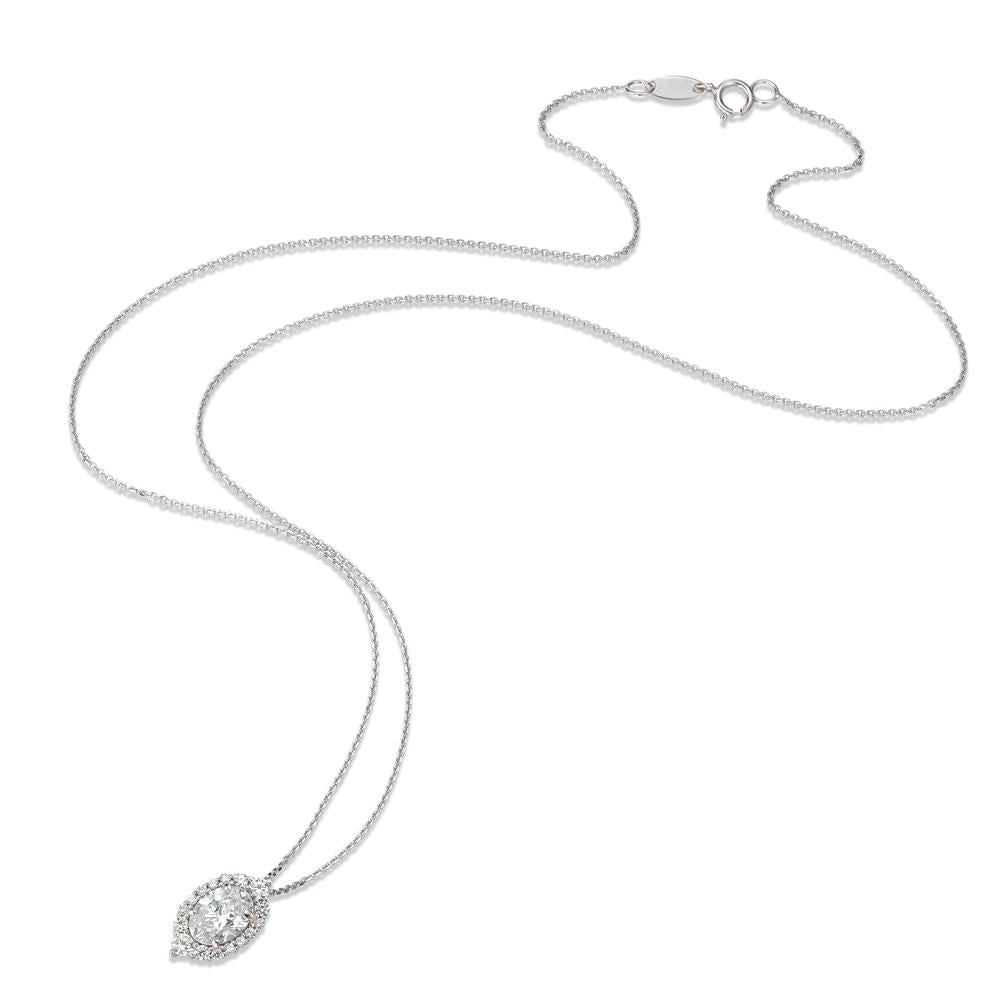 Collier Or blanc 18K Zircone 42 cm